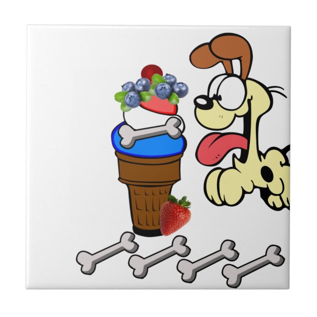 Hund av keramiska plattor kakelplatta (Framsidan)