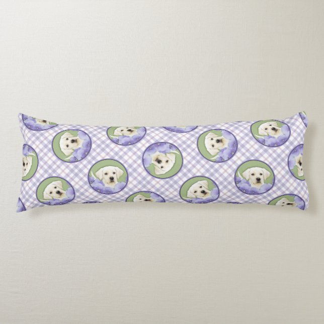 Hund av Labrador Retriever Puppy Painting Gult  Ar Kroppskudde (Framsidan)