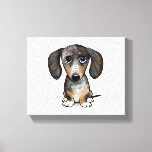 Hund av Merle Dachshund Cute Wiener Canvastryck