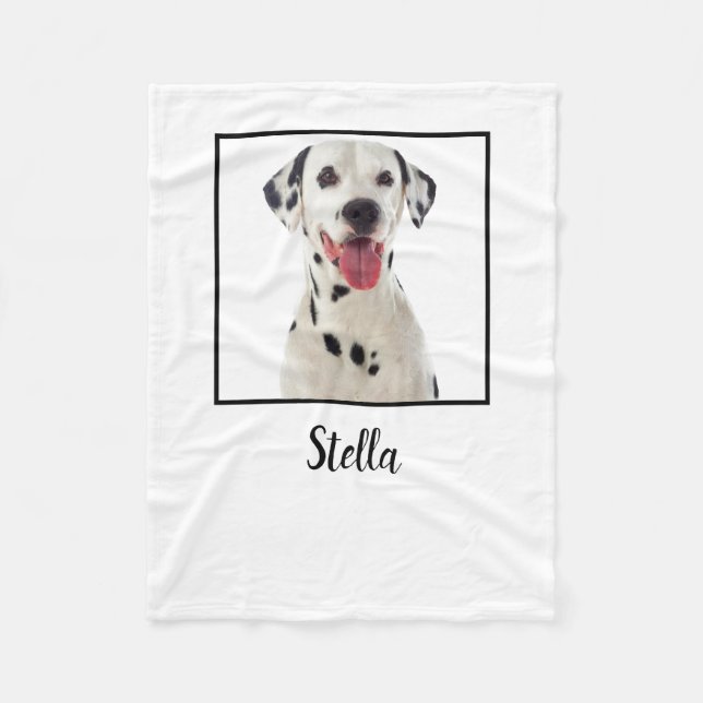 Hund av minimalistisk vit Anpassningsbar Fleecefilt (Framsidan)