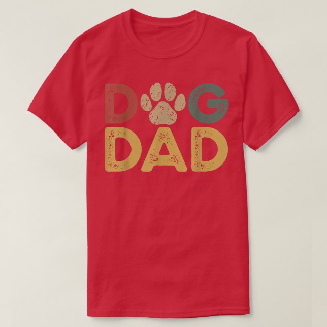 Hund av pappa hund fot, lustigt lycklig hund dag v t shirt (Design framsida)