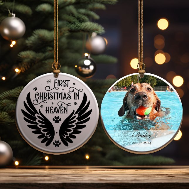 Hund av personlig i överlagringsminnet julgransprydnad keramik (Skapare uppladdad)