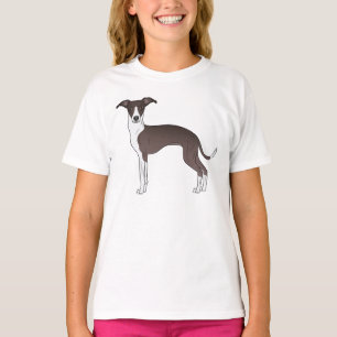 Hund av säl och vit italiensk greyhound t shirt