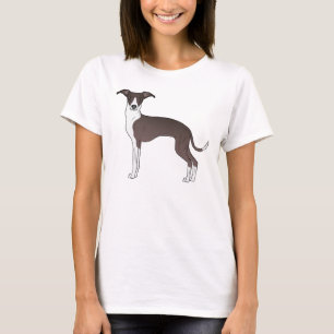 Hund av säl och vit italiensk greyhound t shirt