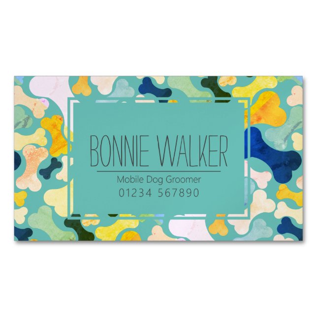 hund av sällskapsdjur med ben magnetiska visitkort (Framsida)