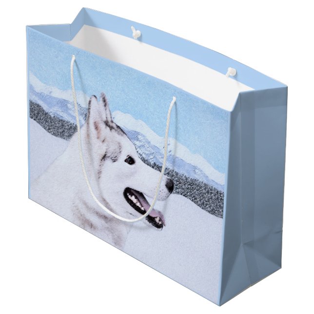 Hund av siberian husky (Silver och vitt) (Baksidan Vinklad)