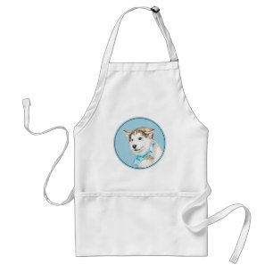 Hund av siberian husky (Silver och vitt) Förkläde