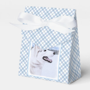 hund av siberian husky (Silver och vitt) Presentaskar
