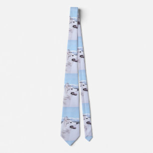 Hund av siberian husky (Silver och vitt) Slips