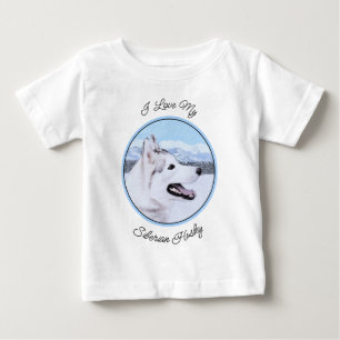 Hund av siberian husky (Silver och vitt) T Shirt
