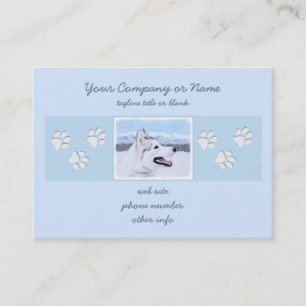 hund av siberian husky (Silver och vitt) Visitkort