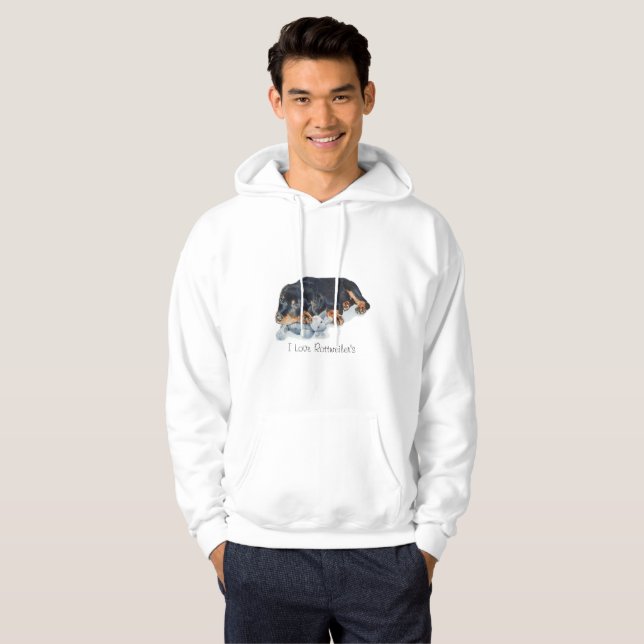 hund av söt rosenvalg i grått-nalle hoodie (Hel framsida)