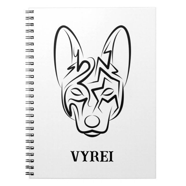 Hund av svartvita stammar anteckningsbok (Framsidan)