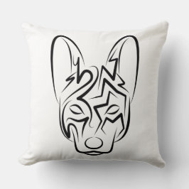 Hund av svartvita stammar kudde