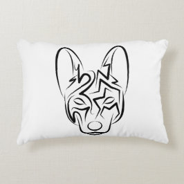 Hund av svartvita stammar prydnadskudde