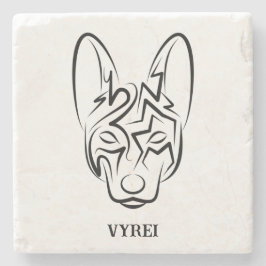 Hund av svartvita stammar stenunderlägg