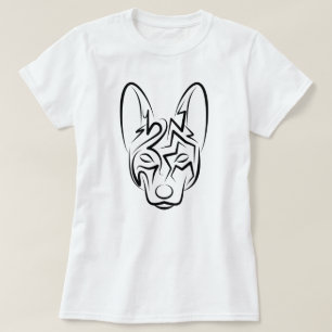 Hund av svartvita stammar t shirt