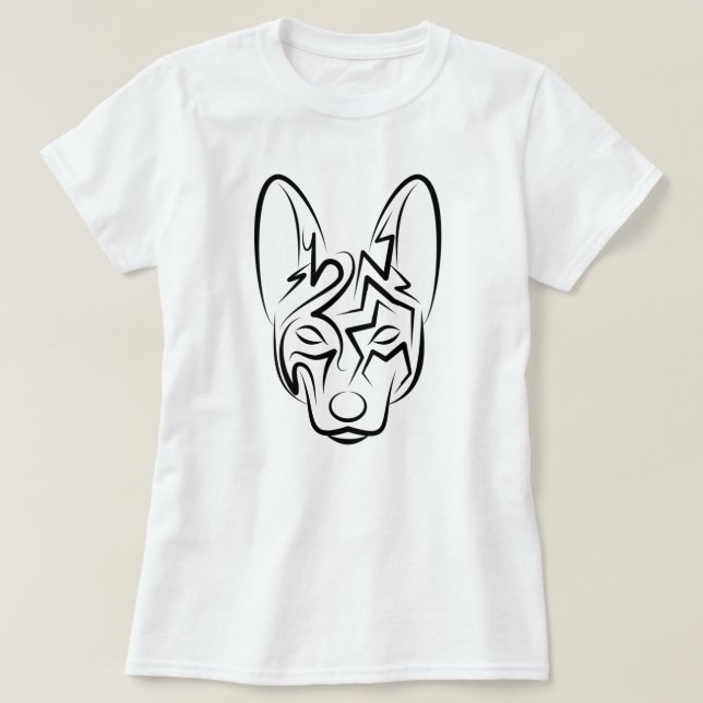Hund av svartvita stammar t shirt (Design framsida)