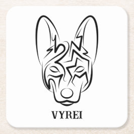 Hund av svartvita stammar underlägg papper kvadrat