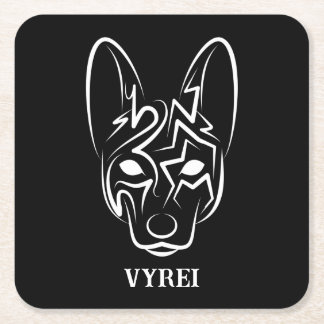 Hund av svartvita stammar underlägg papper kvadrat