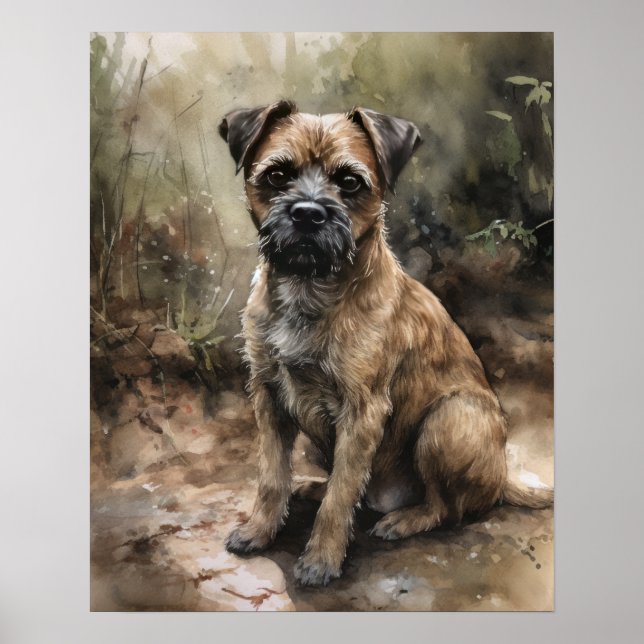 Hund av utskriften av gräns Terrier- Poster (Framsidan)