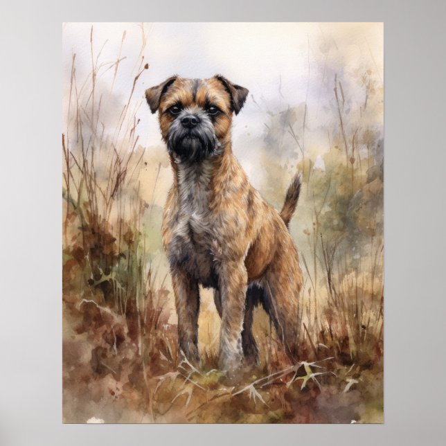 Hund av utskriften av gräns Terrier- Poster (Framsidan)