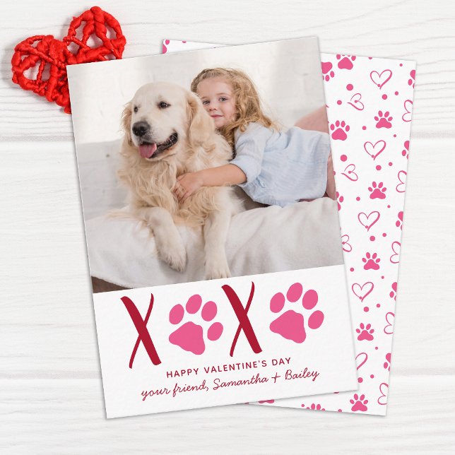Hund av Valentines day XOXO Cute Kids Classroom Anteckningskort (Skapare uppladdad)