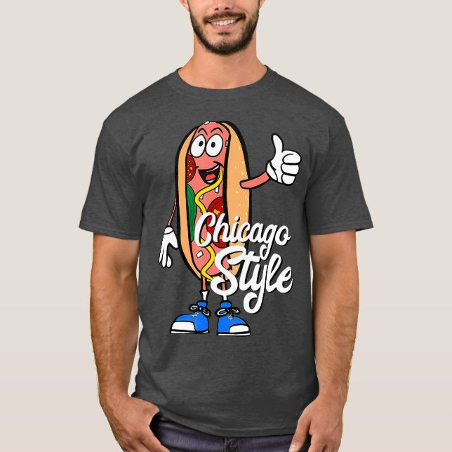 Hund av vallmofröbun för Chicago Stil Hett T Shirt (Framsida)
