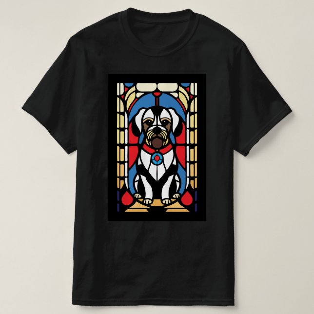 hund av valp av nedfläckad t shirt (Design framsida)