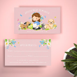 Hund av vattenfärgsBlommigt och Rosa av Djuromsorg Tidsbeställning Kort