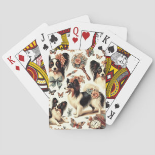 Hund av Vintage Papillon Casinokort
