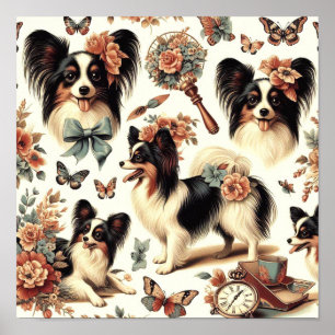 Hund av Vintage Papillon Poster