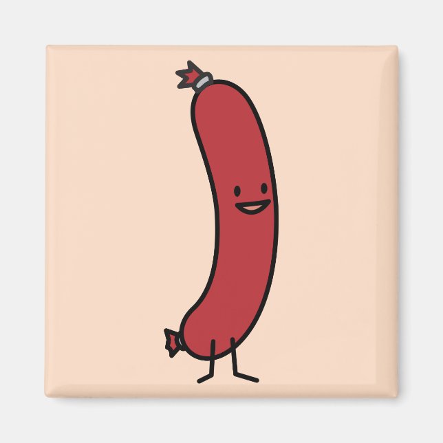 Hund av Wiener hett om köttet från gris, kielbasa  Magnet (Framsidan)