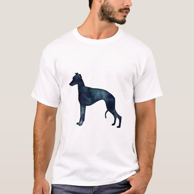 Hund aveln Black Watercolor Silhouette T Shirt (Framsida)