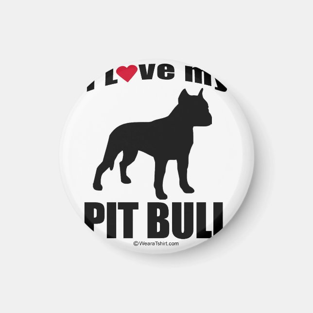 "HUND AVELN" - PIT BULL - "I KÄRLEK MY PIT BULL" MAGNET (Framsidan)
