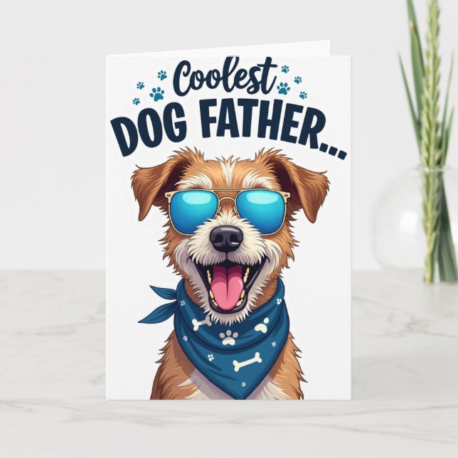Hund Aviator Solglasögon Fars Dag Kort (Framsida)