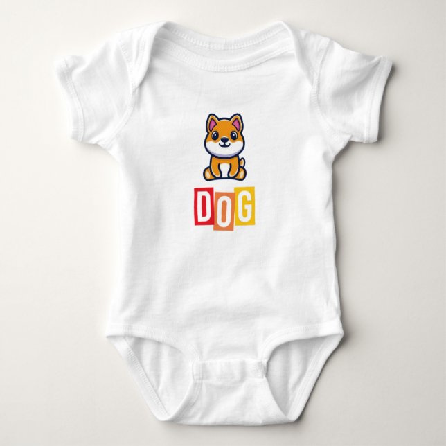 Hund Baby Jersey Bodykostym T Shirt (Framsida)