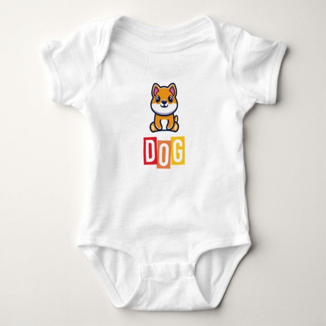 Hund Baby Jersey Bodysuit T Shirt (Framsida)