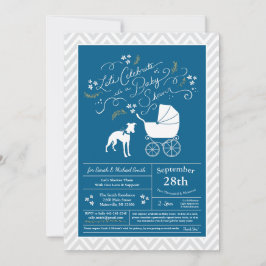 Hund Baby Shower Boy Blue Inbjudningar