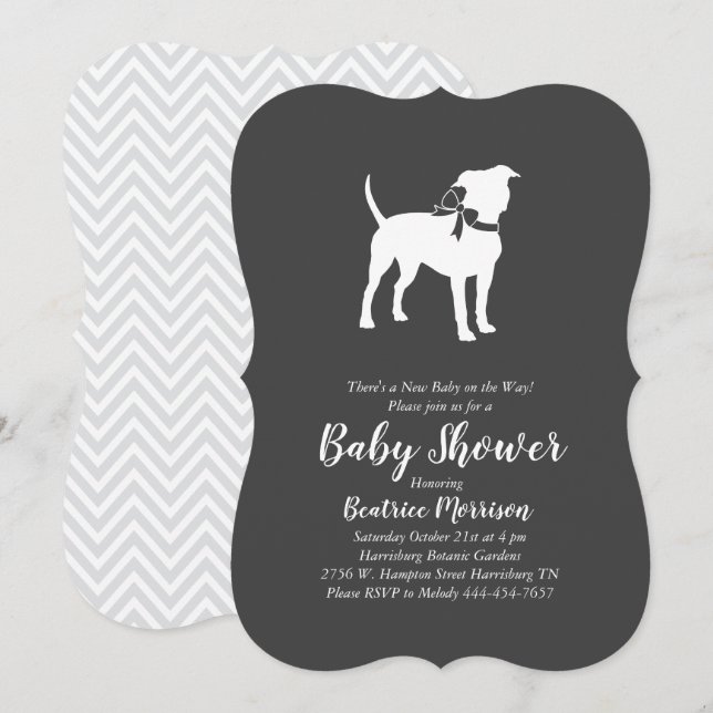 Hund Baby Shower för amerikansk StaffordTerrier Inbjudningar (Fram/baksida)