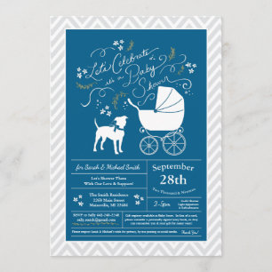 Hund Baby Shower för amerikansk StaffordTerrier Inbjudningar