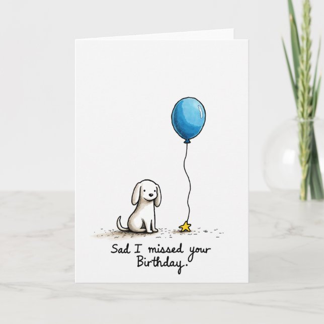 Hund Ballong Födelsedagskort Kort (Framsida)