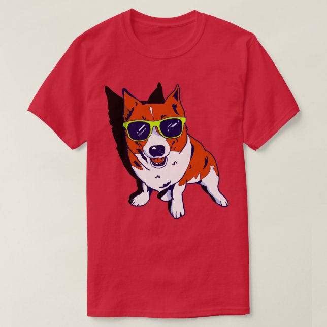 Hund bär hans solglasögon t shirt (Design framsida)