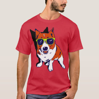 Hund bär hans solglasögon t shirt