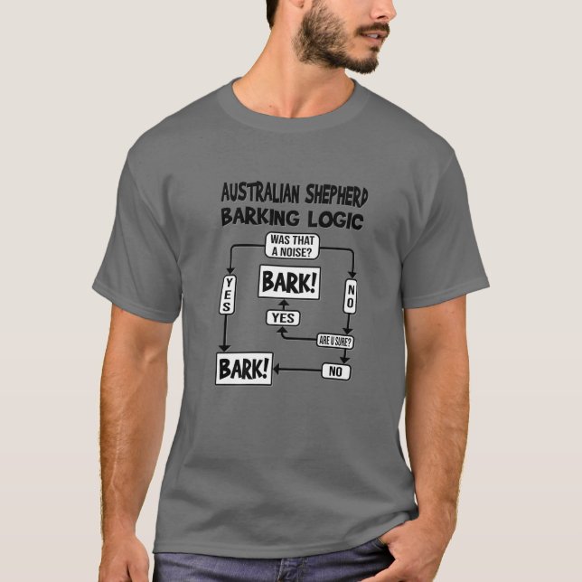 Hund Barking Logic, Hund Gift Idea, Funny Australi T Shirt (Framsida)