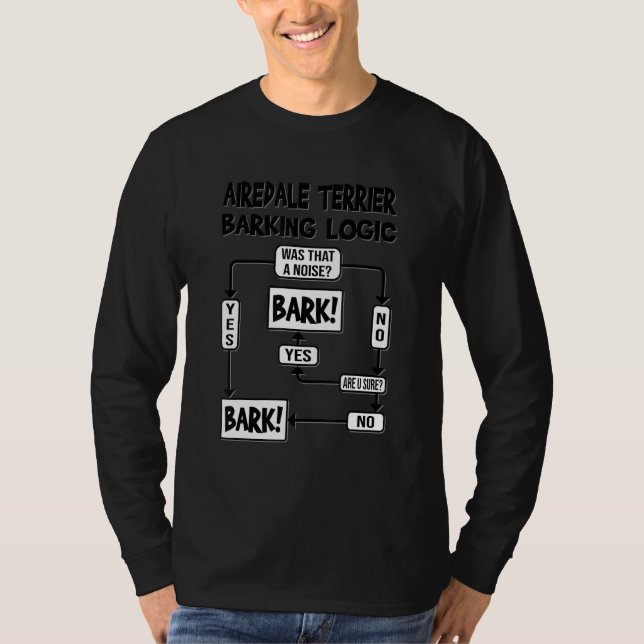Hund Barking Logic Hund Idea Funny Airedale Terrie T Shirt (Framsida)