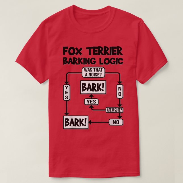 Hund Barking Logic, rolig hund gåva, Funny Fo Terr T Shirt (Design framsida)