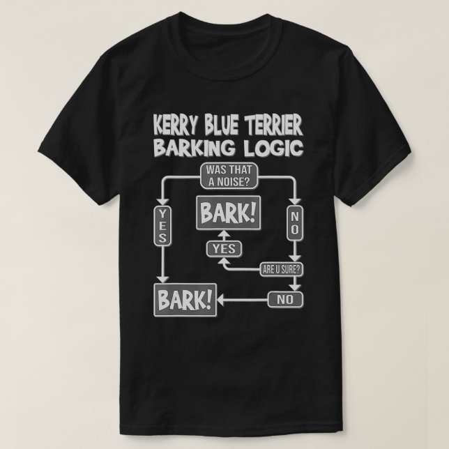 Hund Barking Logic, rolig hund gåva, Funny Kerry B T Shirt (Design framsida)