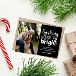 HUND BARKING SPIRIT BRIGHT PET BLACK CHRISTMAS HELG VYKORT