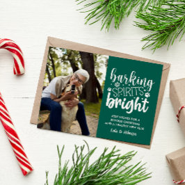 HUND BARKING SPIRIT BRIGHT PET GRÖNT CHRISTMAS HELG VYKORT